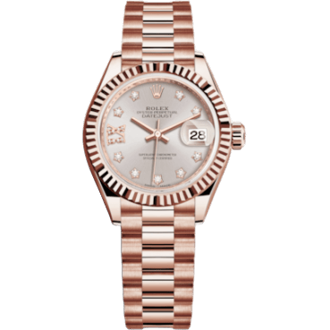 Lady-Datejust 28 Everose Fluted / President/ Sundust Diamond