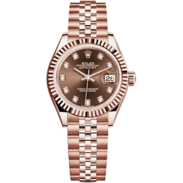 Lady-Datejust 28 Everose Fluted / Jubilee / Chocolate Diamond