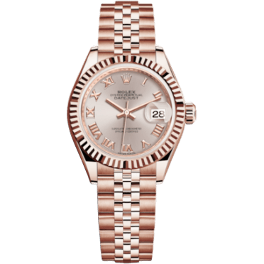 Lady-Datejust 28 Everose Fluted / Jubilee / Sundust Roman
