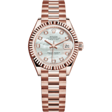 Lady-Datejust 28 Everose Fluted / President / MOP