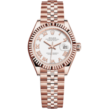 Lady-Datejust 28 Everose Fluted / Jubilee / White Roman
