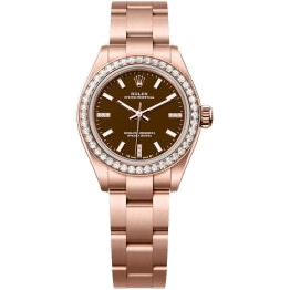 Oyster Perpetual 28 Everose Gold - Diamond / Brown
