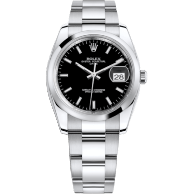 Oyster Perpetual Date 34 Stainless Steel Domed / Oyster / Black