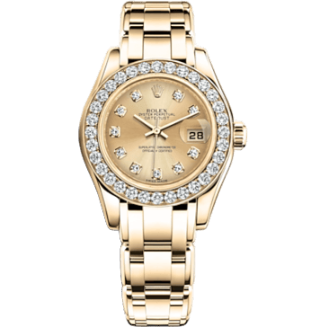 Datejust Pearlmaster 29 Yellow Gold Diamond / Champagne Diamond