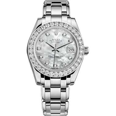 Datejust Pearlmaster 34 White Gold Diamond Mother of Pearl Diamonds