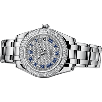 Datejust Pearlmaster 34 White Gold Diamond / Paved Roman