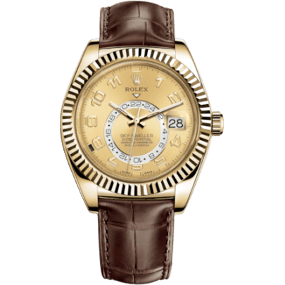 Sky-Dweller Yellow Gold / Champagne Arabic / Alligator