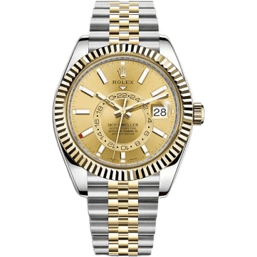 Sky-Dweller Stainless Steel / Yellow Gold / Champagne / Jubilee