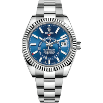 Sky-Dweller Stainless Steel / White Gold / Blue / Oyster