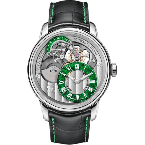La Chaux-de-Fonds Petite Seconde Rétrograde Tourbillon Stainless Steel / Green Aventurine