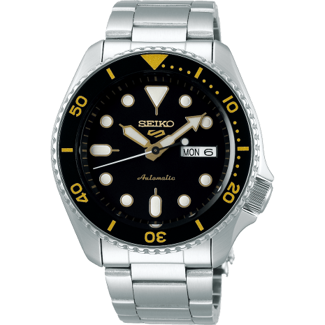 5 Sports Sports Style Stainless Steel / Black - Gold / Bracelet