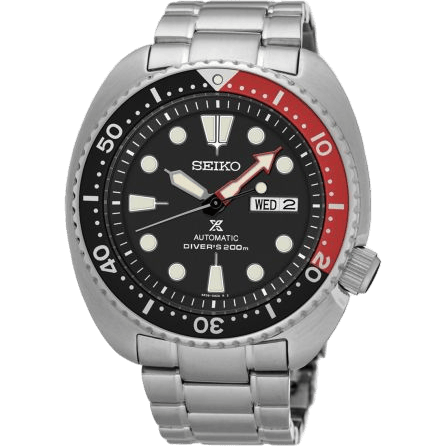 Prospex Diver Turtle Stainless Steel / Black / Bracelet / Coke