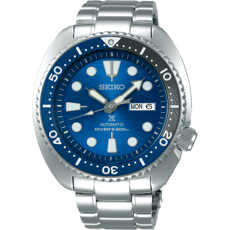 Prospex Diver Turtle Stainless Steel / Blue / Bracelet / Save the Ocean