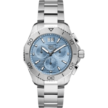 Aquaracer Professional 200 Quartz Chronograph Big Date Stainless Steel / Ice Blue