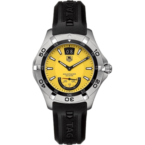Aquaracer 300M Big Date 41 Stainless Steel / Yellow / Rubber