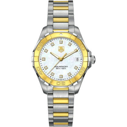 Aquaracer 300M Quartz 32 Stainless Steel / Yellow Gold / MOP - Diamond / Bracelet