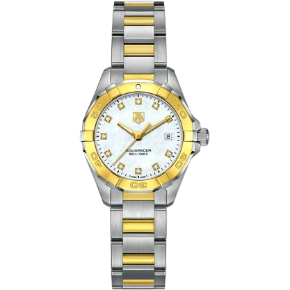 Aquaracer 300M Quartz 27 Stainless Steel / Yellow Gold / MOP - Diamond / Bracelet