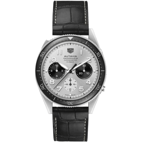 Autavia Heuer 02 Isograph Stainless Steel / Panda / Strap
