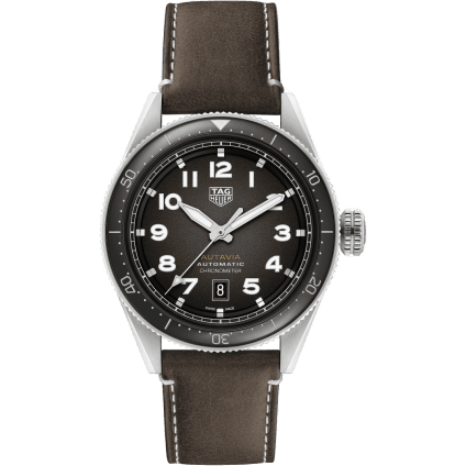 Autavia Calibre 5 Stainless Steel / Black / Leather