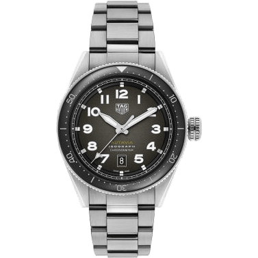 Autavia Isograph Calibre 5 Stainless Steel / Black / Bracelet
