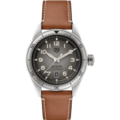 Autavia Calibre 5 Stainless Steel / Grey / Leather