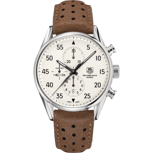 Carrera Calibre 1887 43 Stainless Steel / Space X / Calf