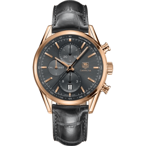Carrera Calibre 1887 41 Rose Gold / Grey / Alligator