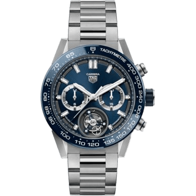 Carrera Calibre Heuer 02T 45 Chronograph Tourbillon Titanium / Blue