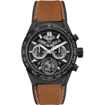 Carrera Calibre Heuer 02T 45 Chronograph Tourbillon Ceramic / Calf