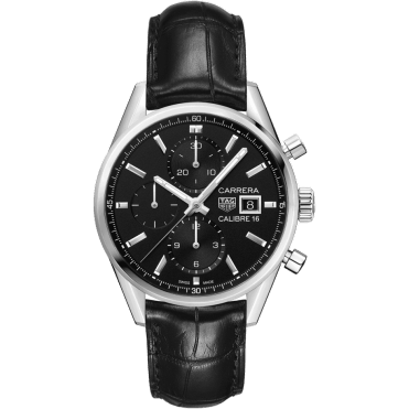 Calibre 16 41 Stainless Steel / Black / Alligator