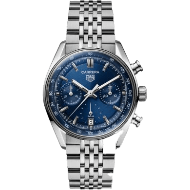 Carrera Chronograph Glass Box Stainless Steel / Blue / Bracelet