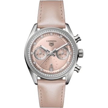 Carrera Chronograph Glass Box Stainless Steel / Pink - Diamond