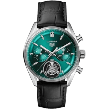 Carrera Chronograph Tourbillon Glass Box Stainless Steel / Green