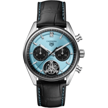 Carrera Chronograph Tourbillon Glass Box Stainless Steel / Ice Blue
