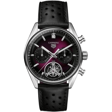 Carrera Chronograph Tourbillon Glass Box Stainless Steel / Smokey Purple