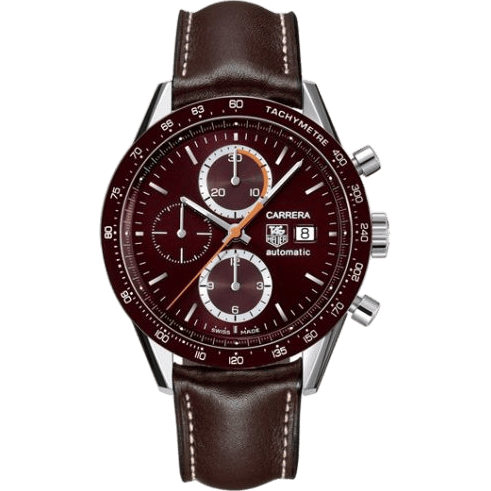 Carrera Calibre 16 41 Stainless Steel / Brown / Calf