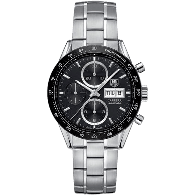 Carrera Calibre 16 Day Date 41 Stainless Steel / Black / Bracelet