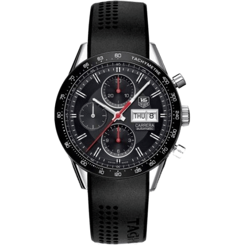 Carrera Calibre 16 Day Date 41 Stainless Steel / Black / Rubber
