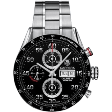 Carrera Calibre 16 Day Date 43 Stainless Steel / Black / Bracelet