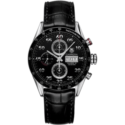 Carrera Calibre 16 Day Date 43 Stainless Steel / Black / Alligator