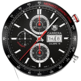 Carrera Calibre 16 Day Date 43 Stainless Steel / Black / Monaco Grand Prix