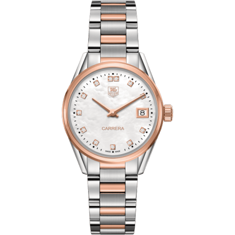 Carrera Lady Quartz 32 Stainless Steel / Rose Gold / MOP - Diamond / Bracelet