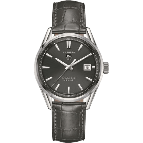 Carrera Calibre 5 39 Stainless Steel / Grey / Alligator