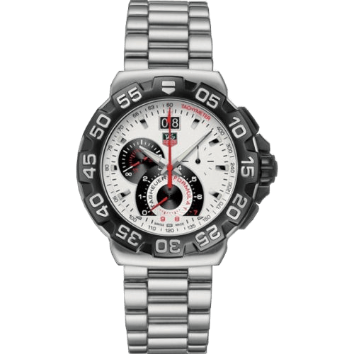 Formula 1 Quartz Chronograph Big Date 44 Stainless Steel / White / Bracelet