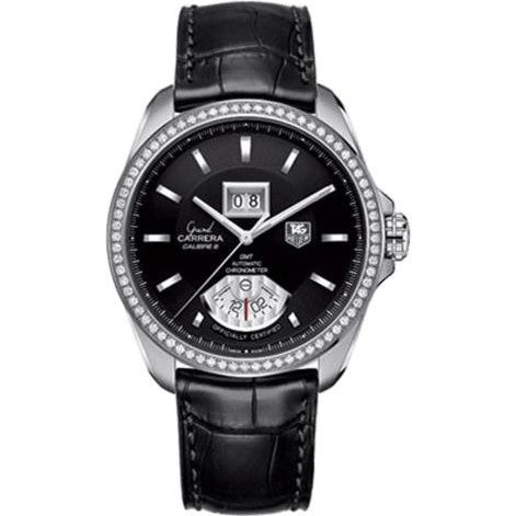 Grand Carrera Calibre 8 RS Grande Date GMT Stainless Steel - Diamond / Black / Alligator