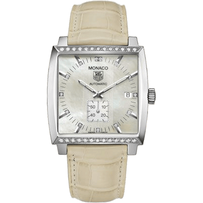 Monaco Automatic Stainless Steel - Diamond / MOP - Diamond / Alligator