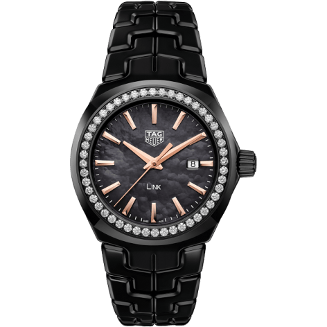Link Quartz 32mm Black Ceramic / Diamond / Black MOP