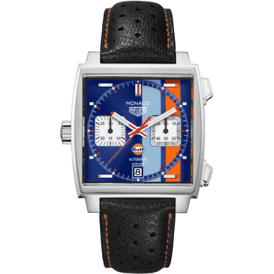 Monaco Calibre 11 Stainless Steel / Blue / Gulf 50th Anniversary