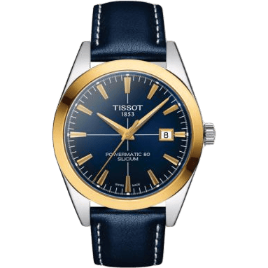 Gentleman Powermatic Stainless Steel / Yellow Gold / Blue / Strap
