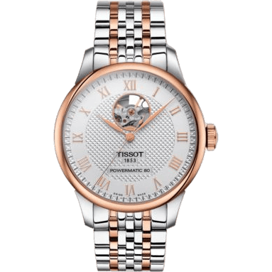 Le Locle Powermatic 80 Open Heart Stainless Steel - Rose Gold / Silver / Bracelet